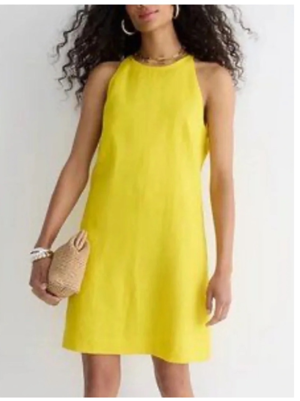 JCREW Maxine high-neck shift dress in linen